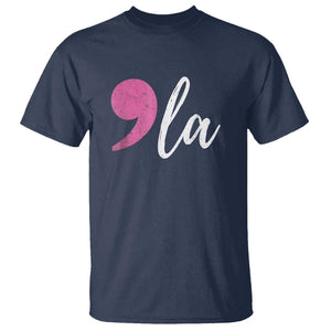 Harris 2024 T Shirt Comma La Kamala For President Pink Punctuation Mark TS02 Navy Print Your Wear