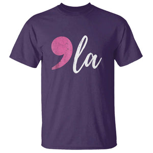 Harris 2024 T Shirt Comma La Kamala For President Pink Punctuation Mark TS02 Purple Print Your Wear