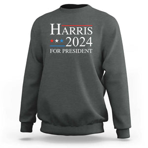 Vote For Kamala Sweatshirt Harris 2024 For President TS02 Dark Heather Print Your Wear