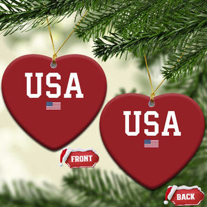 USA Christmas Ornament Patriotic American Flag TS02 Heart Red Print Your Wear