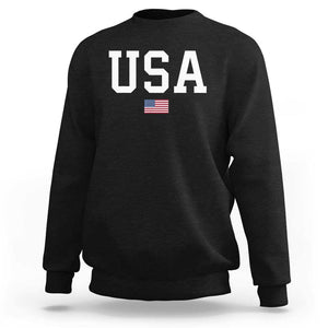 USA Sweatshirt Patriotic American Flag TS02 Black Print Your Wear