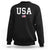 USA Sweatshirt Patriotic American Flag TS02 Black Print Your Wear