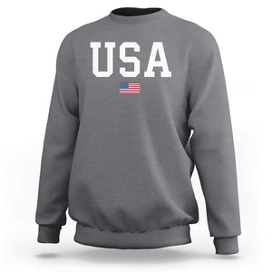 USA Sweatshirt Patriotic American Flag TS02 Charcoal Print Your Wear