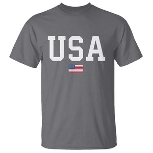 USA T Shirt Patriotic American Flag TS02 Charcoal Print Your Wear