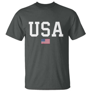 USA T Shirt Patriotic American Flag TS02 Dark Heather Print Your Wear