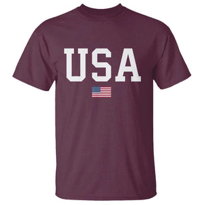 USA T Shirt Patriotic American Flag TS02 Maroon Print Your Wear