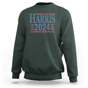 Harris 2024 Sweatshirt Kamala For President Retro Vintage TS02 Dark Forest Green Print Your Wear