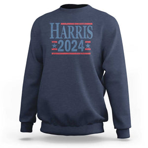 Harris 2024 Sweatshirt Kamala For President Retro Vintage TS02 Navy Print Your Wear