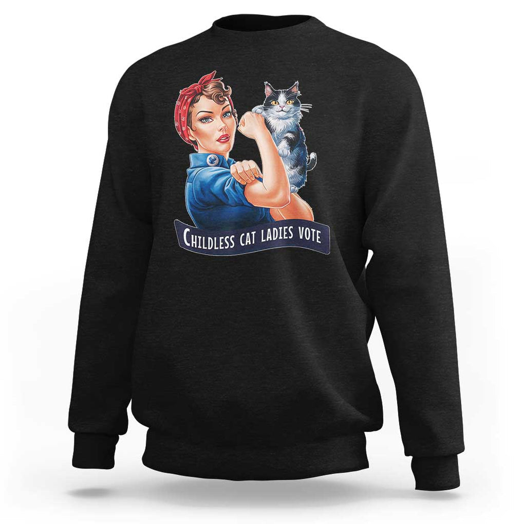 I'm With Her Kamala Sweatshirt Childless Cat Ladies Vote TS02 Black Print Your Wear