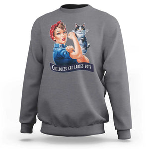 I'm With Her Kamala Sweatshirt Childless Cat Ladies Vote TS02 Charcoal Print Your Wear