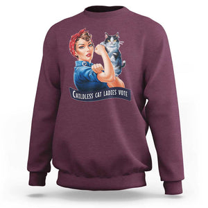 I'm With Her Kamala Sweatshirt Childless Cat Ladies Vote TS02 Maroon Print Your Wear