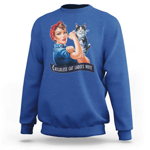 I'm With Her Kamala Sweatshirt Childless Cat Ladies Vote TS02 Royal Blue Print Your Wear