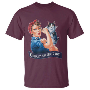 I'm With Her Kamala T Shirt Childless Cat Ladies Vote TS02 Maroon Print Your Wear