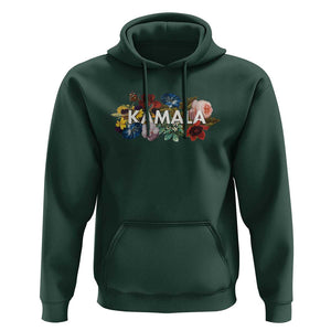 Floral Kamala 2024 Hoodie Feminine Vintage Madam President TS02 Dark Forest Green Print Your Wear