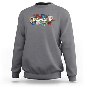 Floral Kamala 2024 Sweatshirt Feminine Vintage Madam President TS02 Charcoal Print Your Wear