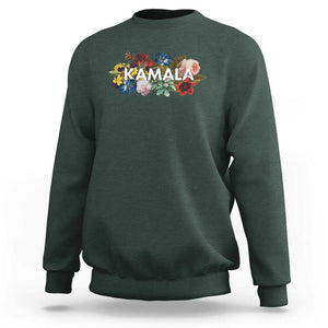 Floral Kamala 2024 Sweatshirt Feminine Vintage Madam President TS02 Dark Forest Green Print Your Wear