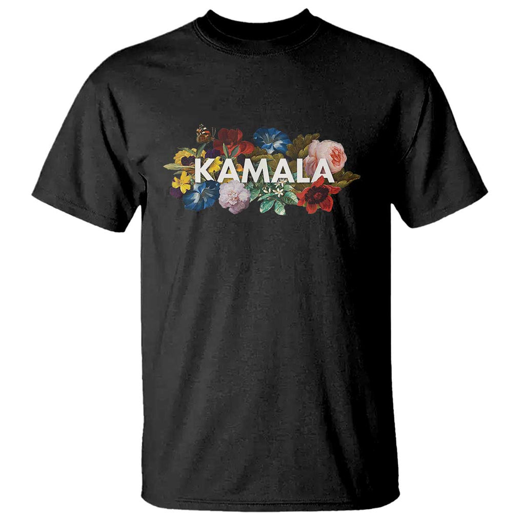 Floral Kamala 2024 T Shirt Feminine Vintage Madam President TS02 Black Print Your Wear