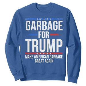 Garbage For Trump 2024 Sweatshirt Make American Garbage Great Again TS02 Royal Blue Print Your Wear