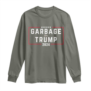 Garbage For Trump 2024 Long Sleeve Shirt US 47th President TS02 Military Green Print Your Wear