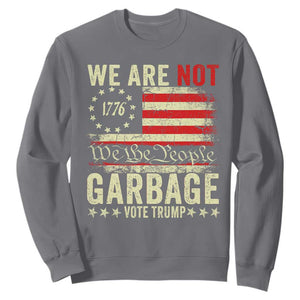 Garbage For Trump 2024 Sweatshirt We Are Not Garbage We The People American Flag TS02 Charcoal Print Your Wear