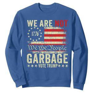 Garbage For Trump 2024 Sweatshirt We Are Not Garbage We The People American Flag TS02 Royal Blue Print Your Wear