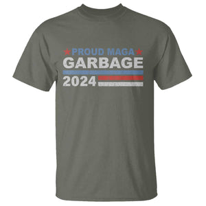 Proud Garbage 2024 T Shirt Vote Trump for President Election TS02 Military Green Print Your Wear