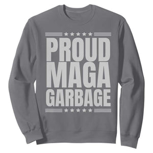 Proud Garbage 2024 Sweatshirt Vote Trump for President TS02 Charcoal Print Your Wear