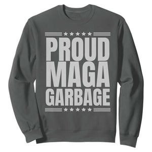 Proud Garbage 2024 Sweatshirt Vote Trump for President TS02 Dark Heather Print Your Wear