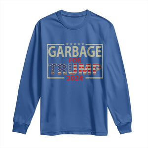 Garbage For Trump 2024 Long Sleeve Shirt 47th President American Flag TS02 Royal Blue Print Your Wear