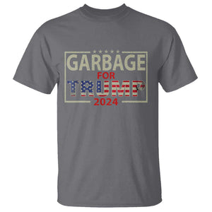 Garbage For Trump 2024 T Shirt 47th President American Flag TS02 Charcoal Print Your Wear