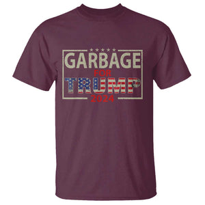 Garbage For Trump 2024 T Shirt 47th President American Flag TS02 Maroon Print Your Wear