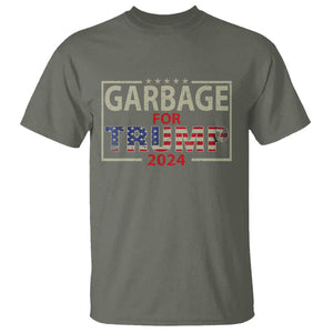 Garbage For Trump 2024 T Shirt 47th President American Flag TS02 Military Green Print Your Wear