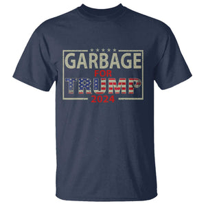 Garbage For Trump 2024 T Shirt 47th President American Flag TS02 Navy Print Your Wear