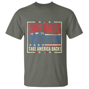 Garbage For Trump 2024 T Shirt Take America Back Presidential Election TS02 Military Green Print Your Wear