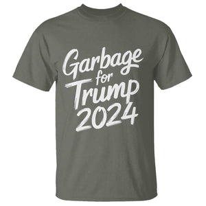 Garbage For Trump 2024 T Shirt We Are Not Garbage Vote Trump TS02 Military Green Print Your Wear