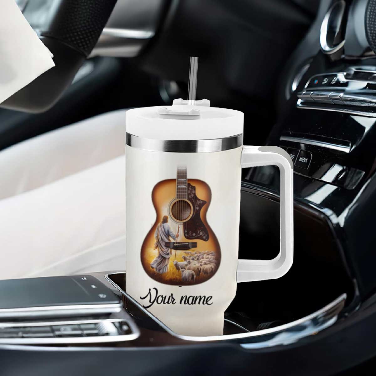 The Lord Is My Strength And My Song Tumbler With Handle Personalized TS04 Print Your Wear