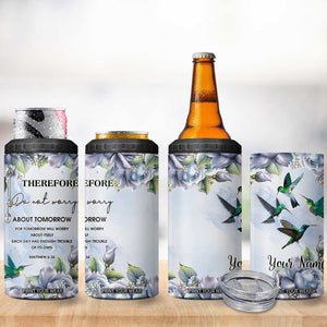 Hummingbird Faith 4 in 1 Can Cooler Tumbler Personalized TS04 Print Your Wear