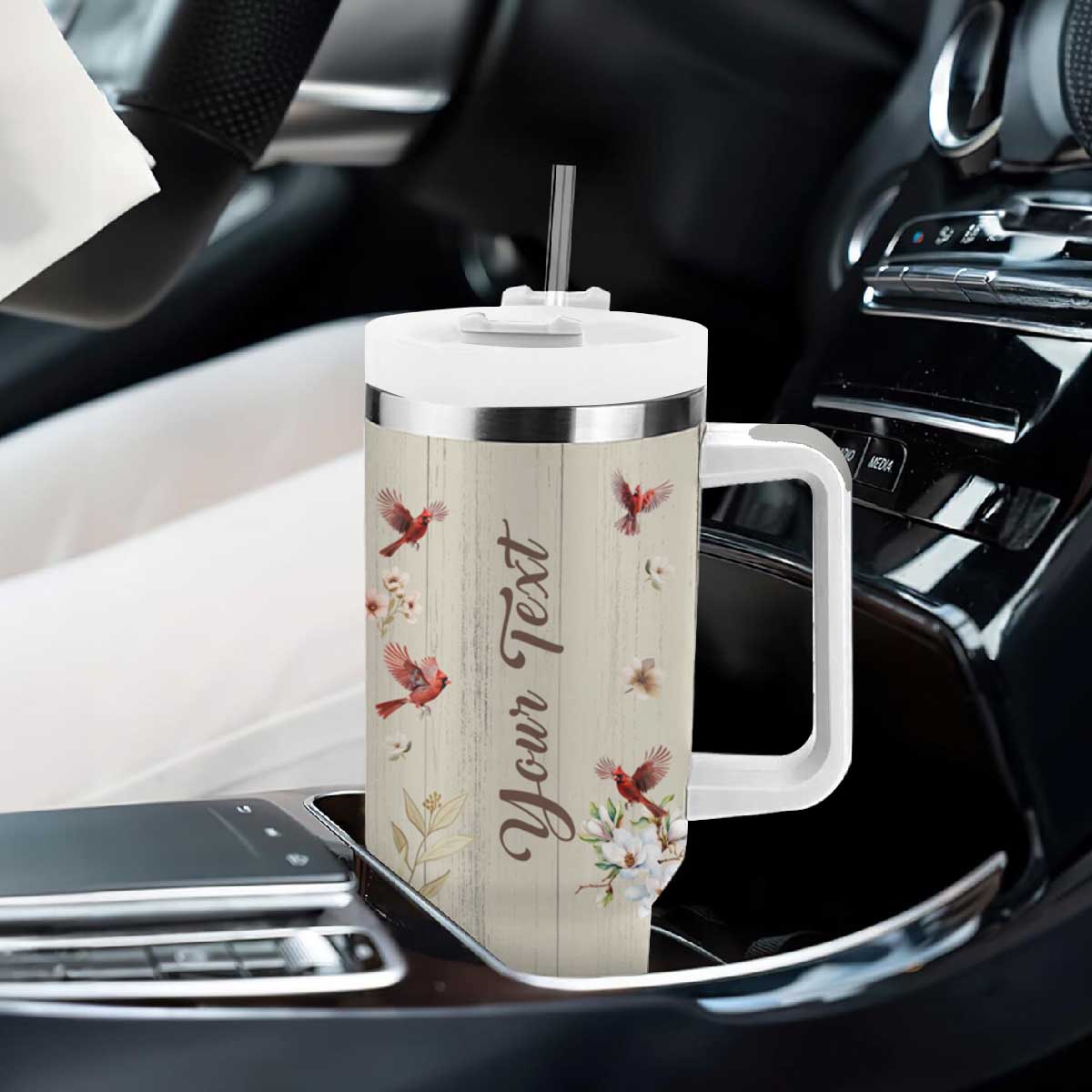 Cardinal Bird Faith Imagine Personalized Tumbler With Handle TS04 Print Your Wear