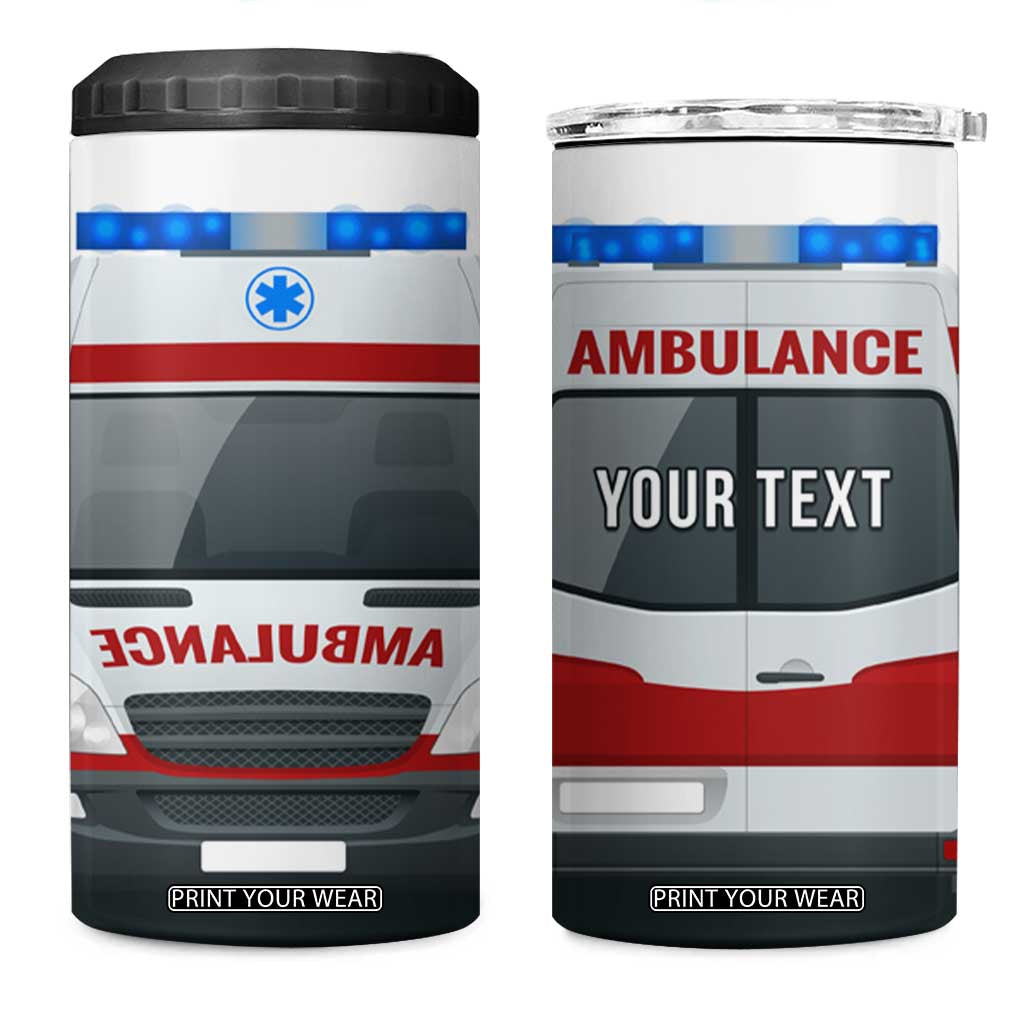 Ambulance Head And Back Personalized 4 in 1 Can Cooler Tumbler TS04 One Size: 16 oz Multicolor Print Your Wear