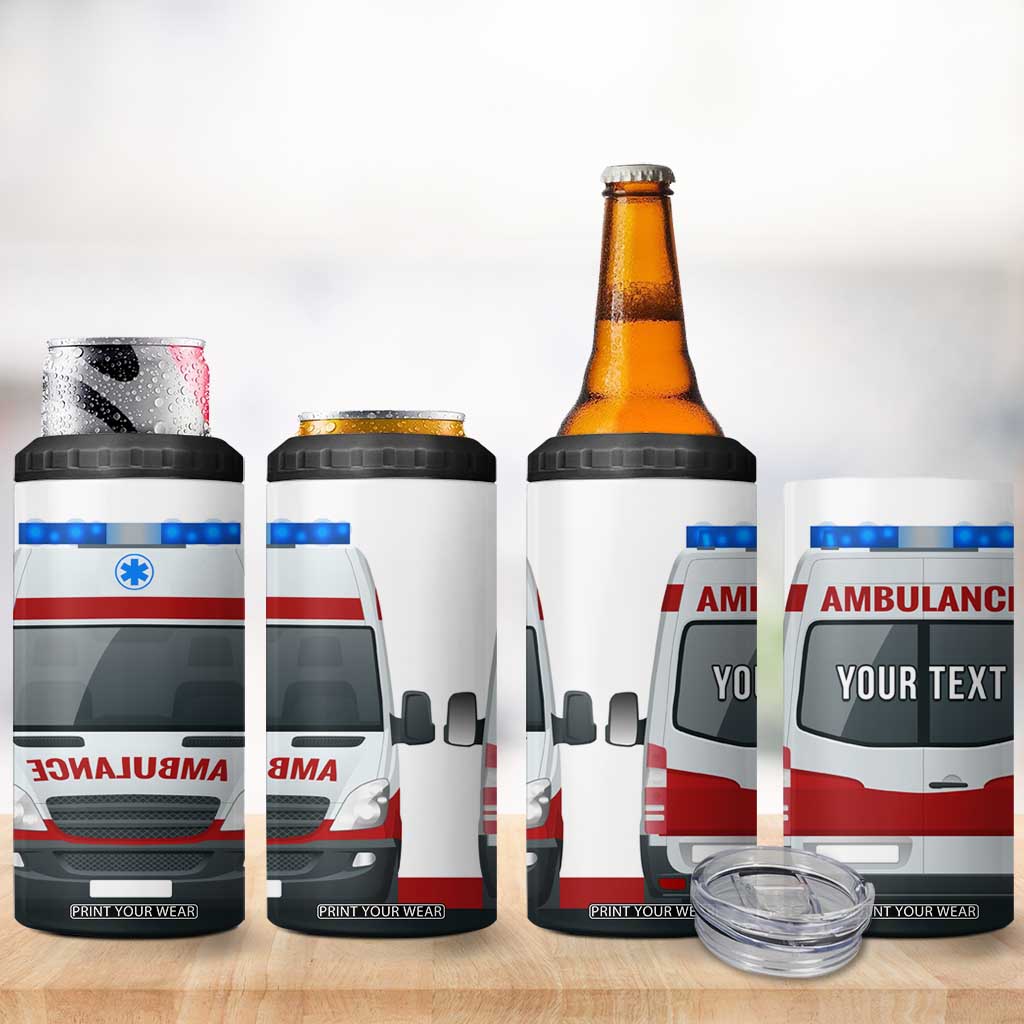 Ambulance Head And Back Personalized 4 in 1 Can Cooler Tumbler TS04 Print Your Wear