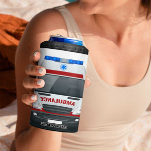 Ambulance Head And Back Personalized 4 in 1 Can Cooler Tumbler TS04 Print Your Wear