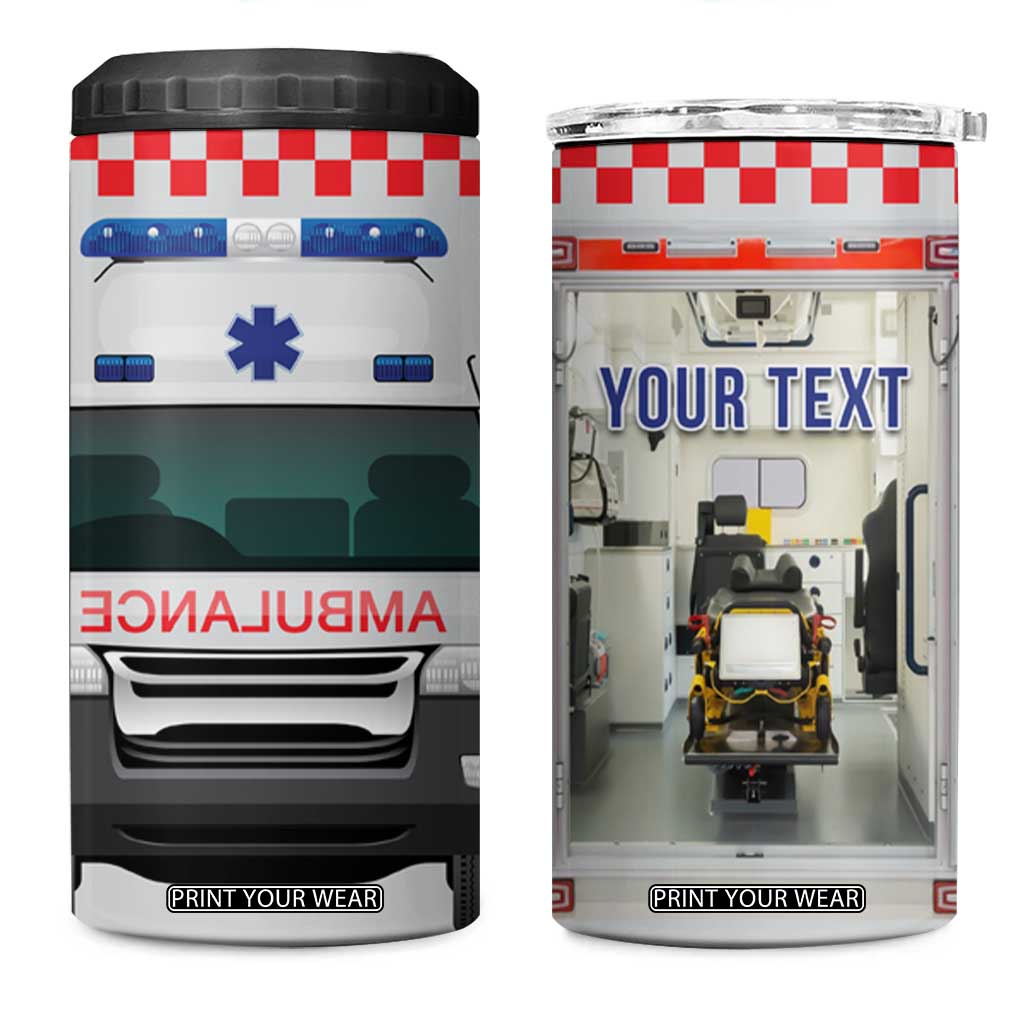 Ambulance Emergency Car Personalized 4 in 1 Can Cooler Tumbler TS04 One Size: 16 oz Multicolor Print Your Wear