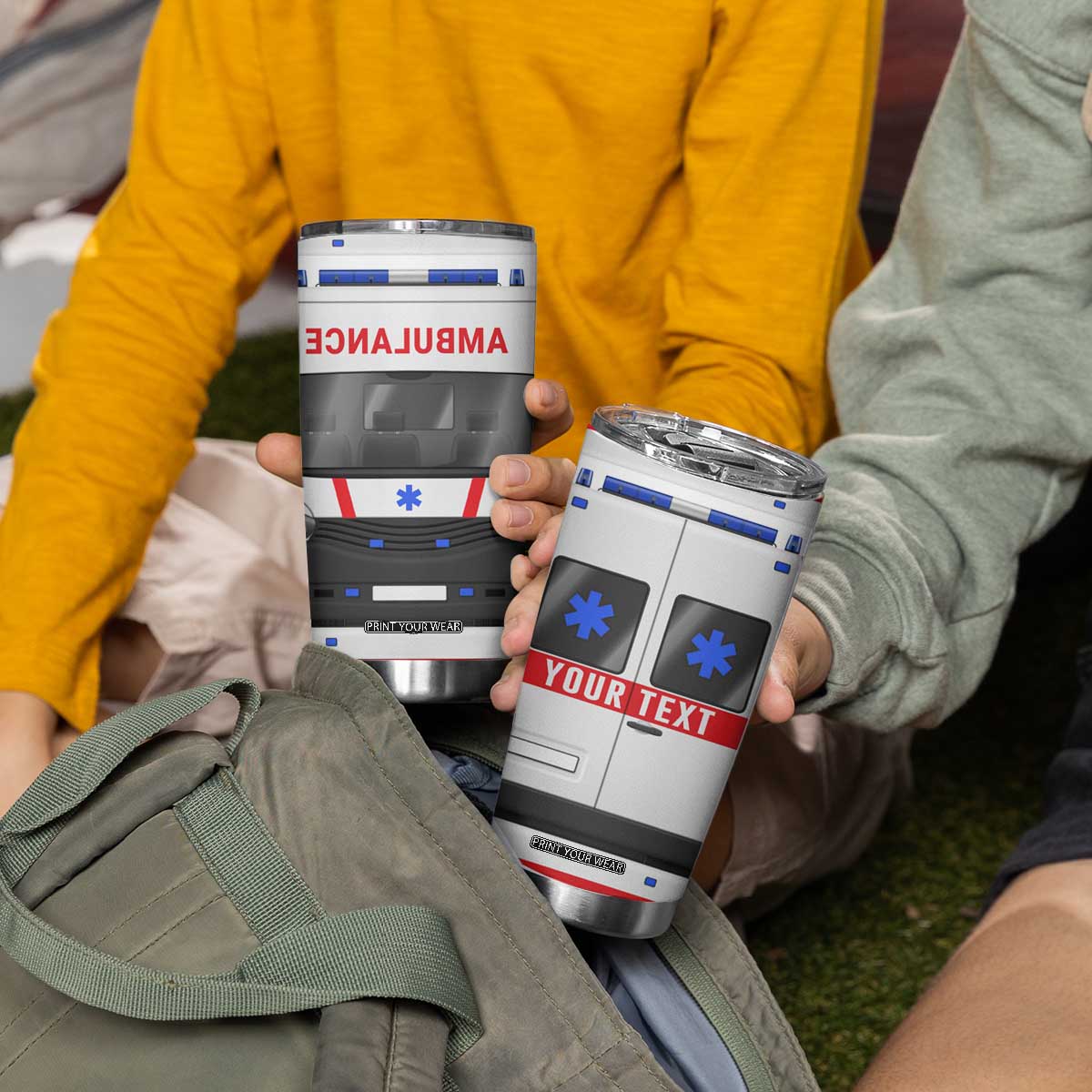 Ambulance Car Personalized Tumbler Cup TS04 Print Your Wear