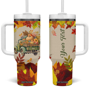 Pumpkin Truck Autumn Personalized Tumbler With Handle TS04 One Size: 40 oz Multicolor Print Your Wear