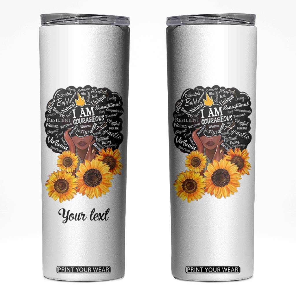 Black Women Faith Skinny Tumbler Personalized TS04 White Print Your Wear