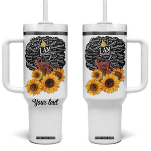 Black Women Faith Tumbler With Handle Personalized TS04 One Size: 40 oz White Print Your Wear