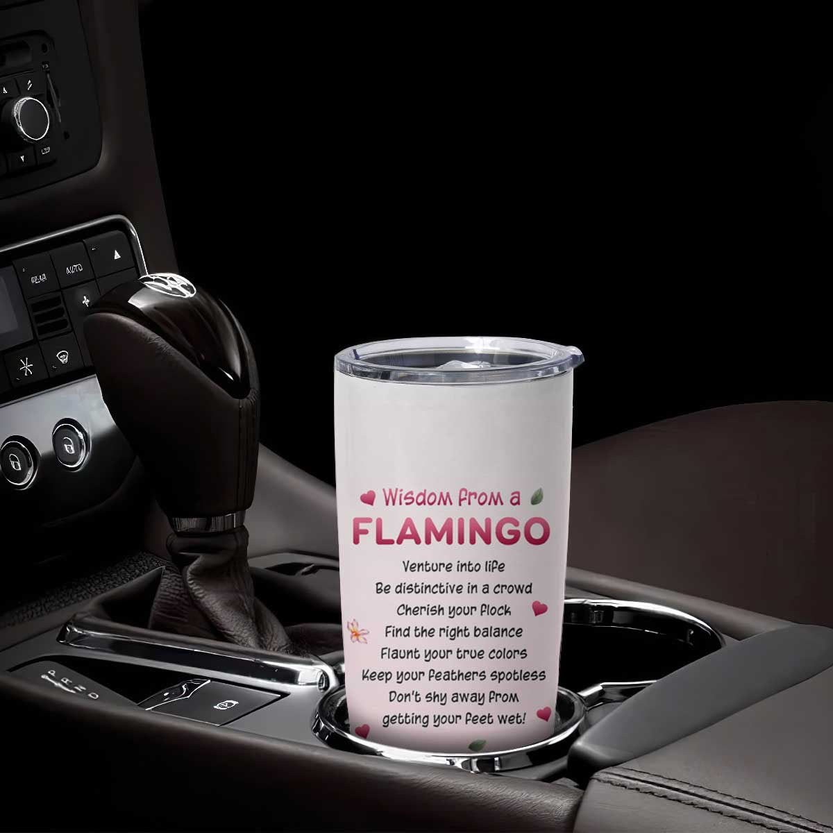 Wisdom From A Flamingo Tumbler Cup Personalized TS04 Print Your Wear