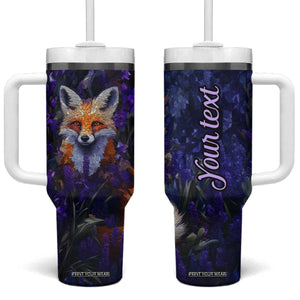 Fox Violet Crystal Mosaic Tumbler With Handle Personalized TS04 One Size: 40 oz Multicolor Print Your Wear