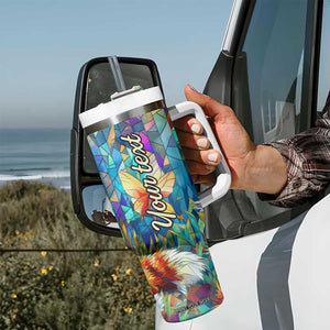 Fox Colorful Crystal Mosaic Tumbler With Handle Personalized TS04 Print Your Wear