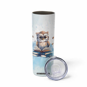 Book Owl Skinny Tumbler Personalized TS04 Print Your Wear